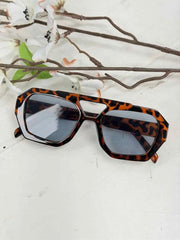 Havana Retro Aviator Sunglasses