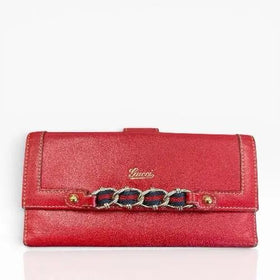Gucci Red Leather Wallets