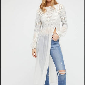 Free People White Size M Tunics