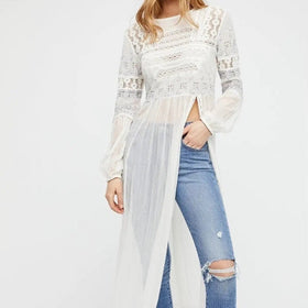 Free People White Size M Tunics