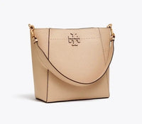 Tory Burch Camel Pebbled Leather Bucket Bag