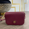 Tory Burch Burgundy Pebbled Leather Crossbody