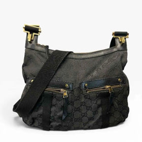 Gucci Black Canvas Messenger