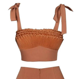 B Fyne Cognac Size M Crop Top