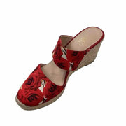 Franco Sarto Red Floral US Shoe Size 9 Sandals