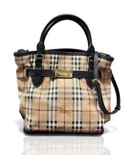 Burberry Nova Check Coated Canvas Tote