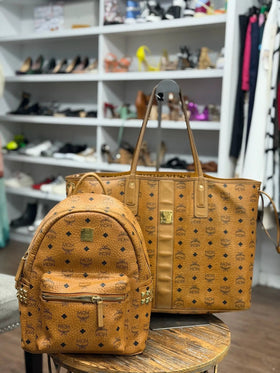 MCM Cognac Leather Tote