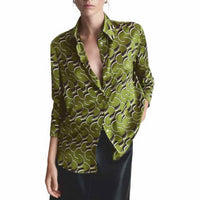 Mango Green/Black Size S Blouses