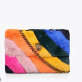 Kurt Geiger Rainbow Faux Fur Shoulder