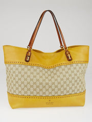 Gucci Mustard Canvas/Leather Tote