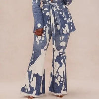 Fashion Nova Blue/Cream Size L Pants Suit