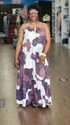 Love Highlight Brown/White Size L Maxi Dress