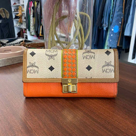 MCM Orange Multi Leather Wallets