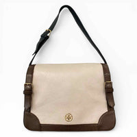 Tory Burch Beige Pebbled Leather Shoulder