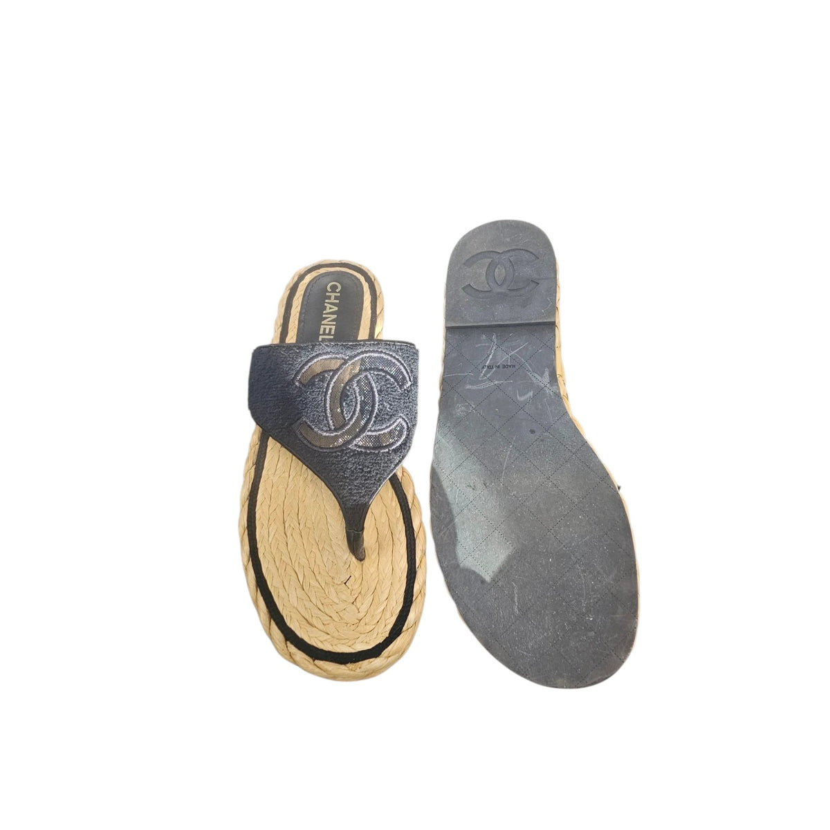 CC Tweed Sandal Black Size 41 | Sandals - Chanel Used – New Digz ...