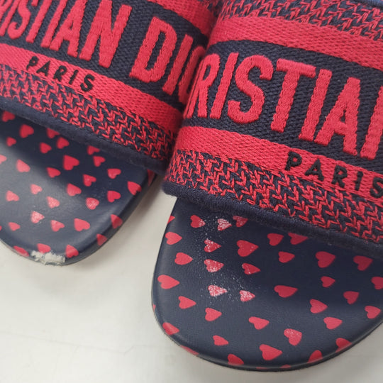 Christian Dior Red/Navy US Shoe Size 37/6 Slides – New Digz