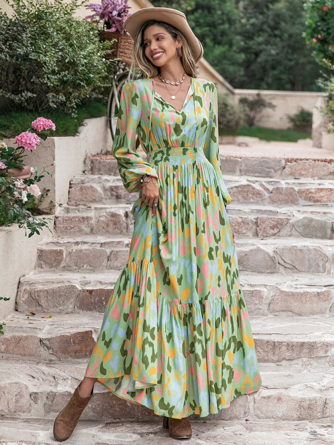 multicolor long sleeve maxi dress Sweater Scoop Neck, Sia Maxi Dress in Multi Color, Size M, For GNO/Date Night