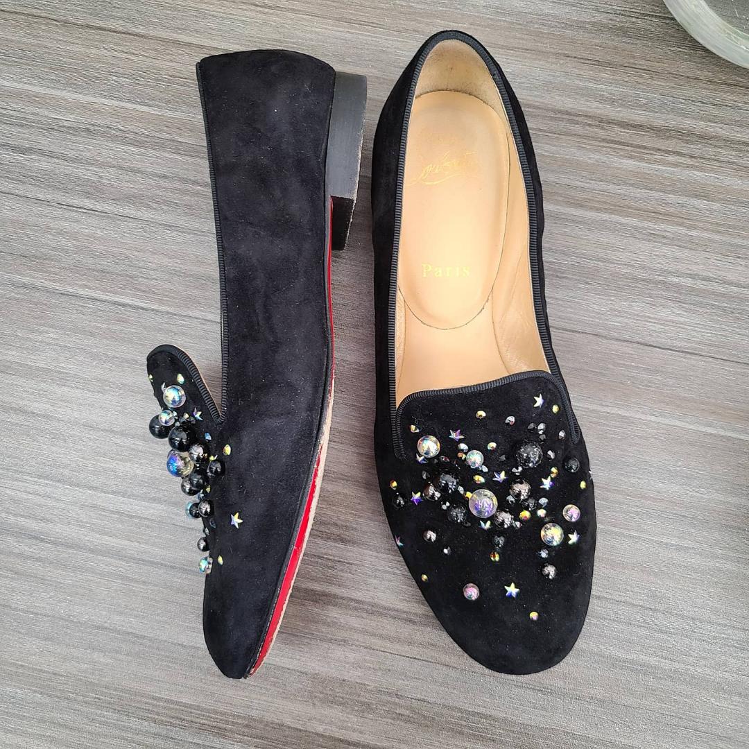 Christian Louboutin Black 37.5 Flats New Digz Consignment